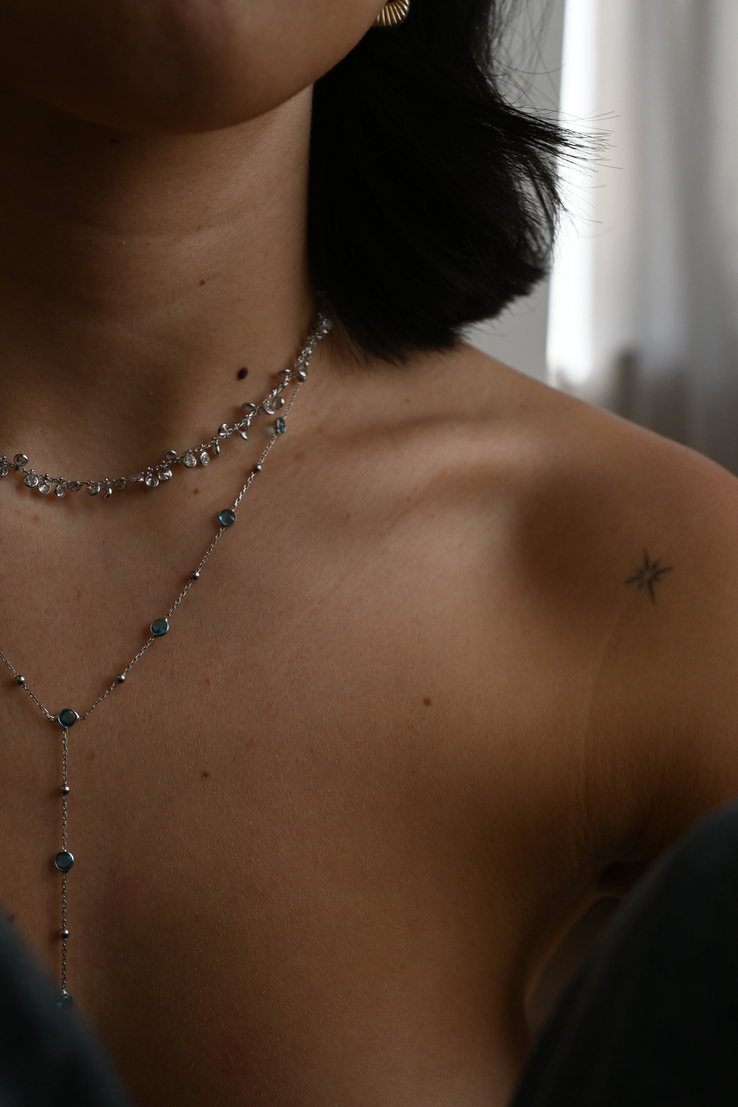Aqua Y Necklace