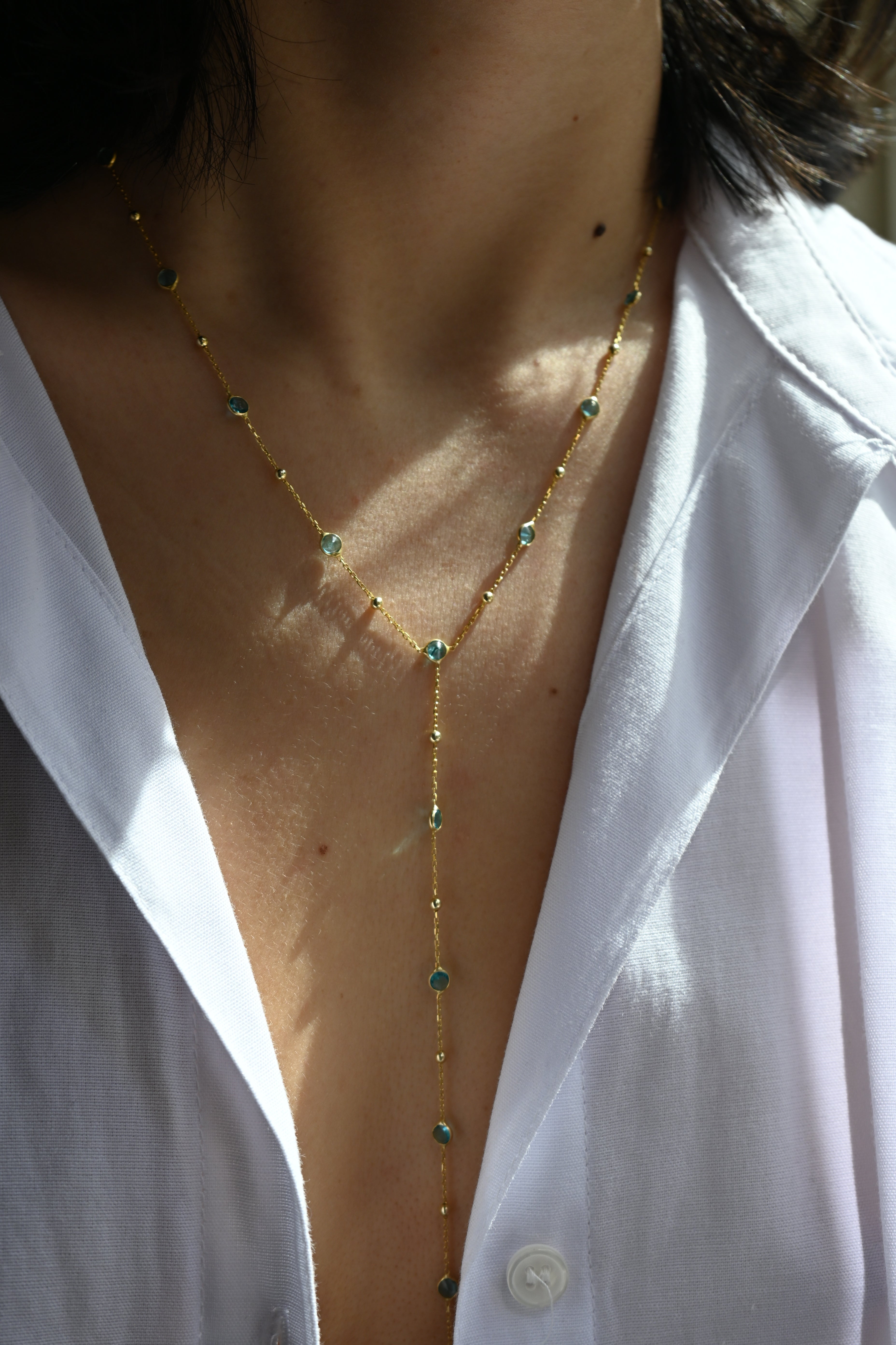 Aqua - Y Necklace