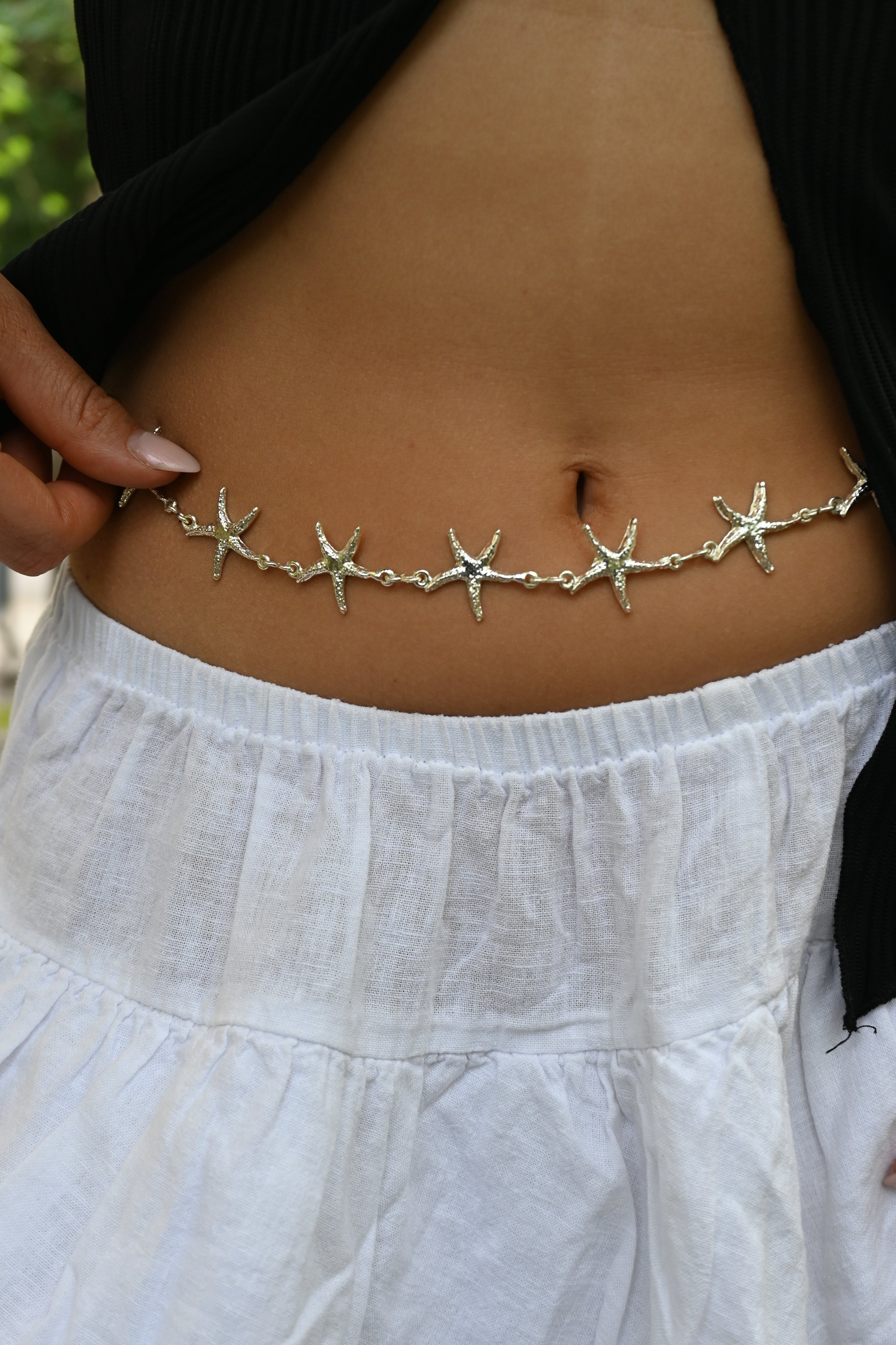 Bellychain - Silver Starfish