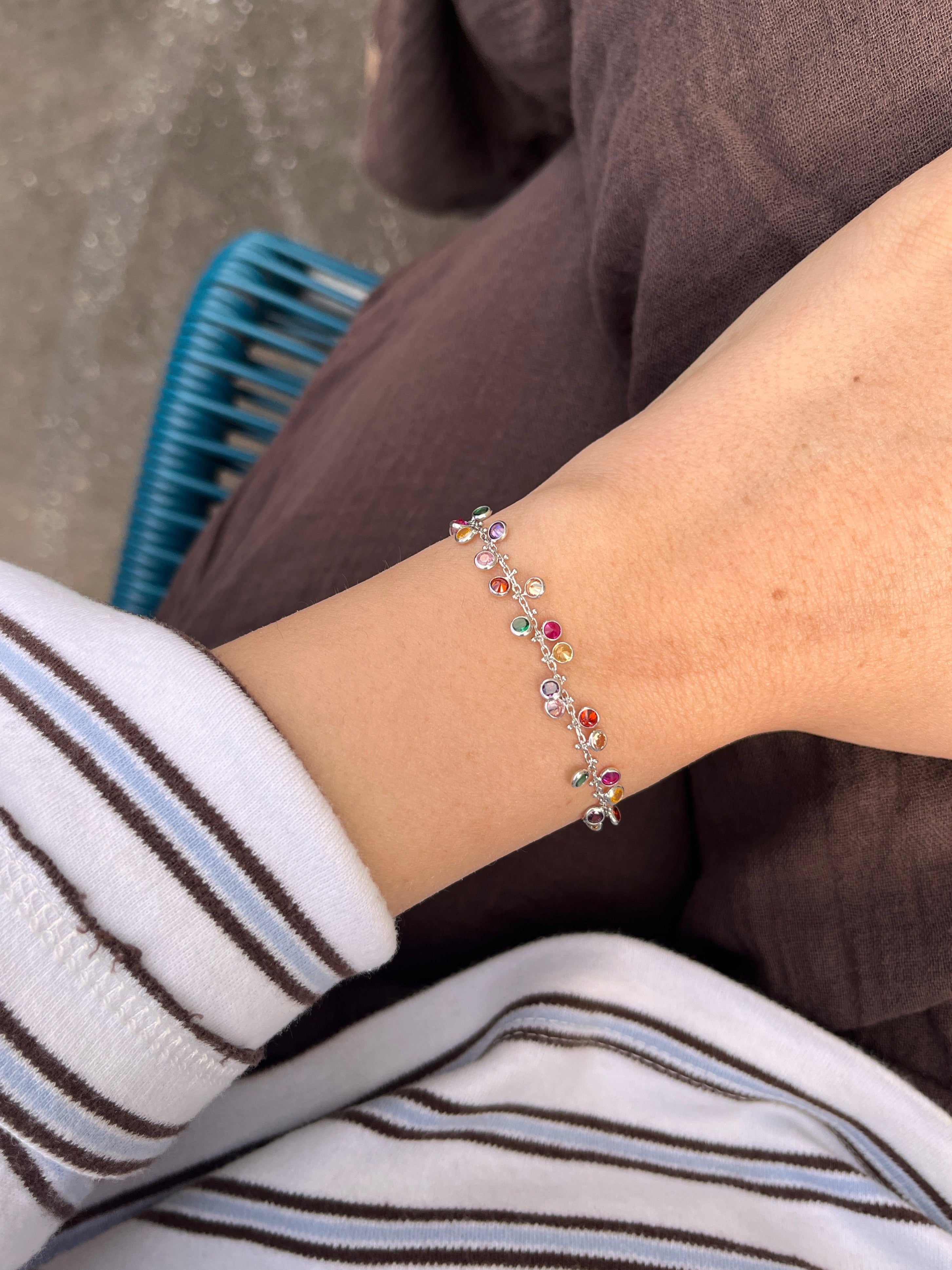 Colored bracelet made from 925 silver